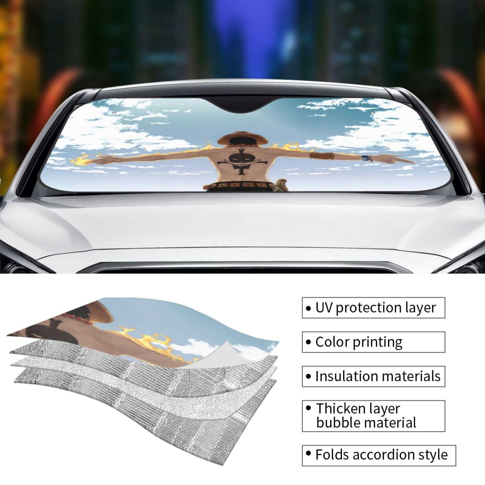 Amazon | Asamike サンシェード 車用 日除け ワンピース One Piece